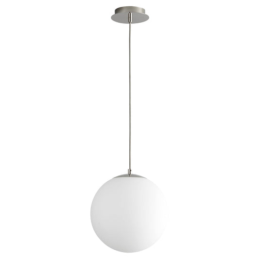 Oxygen Luna 3-673-20 LED Globe Pendant Light - Polished Nickel, White Glass