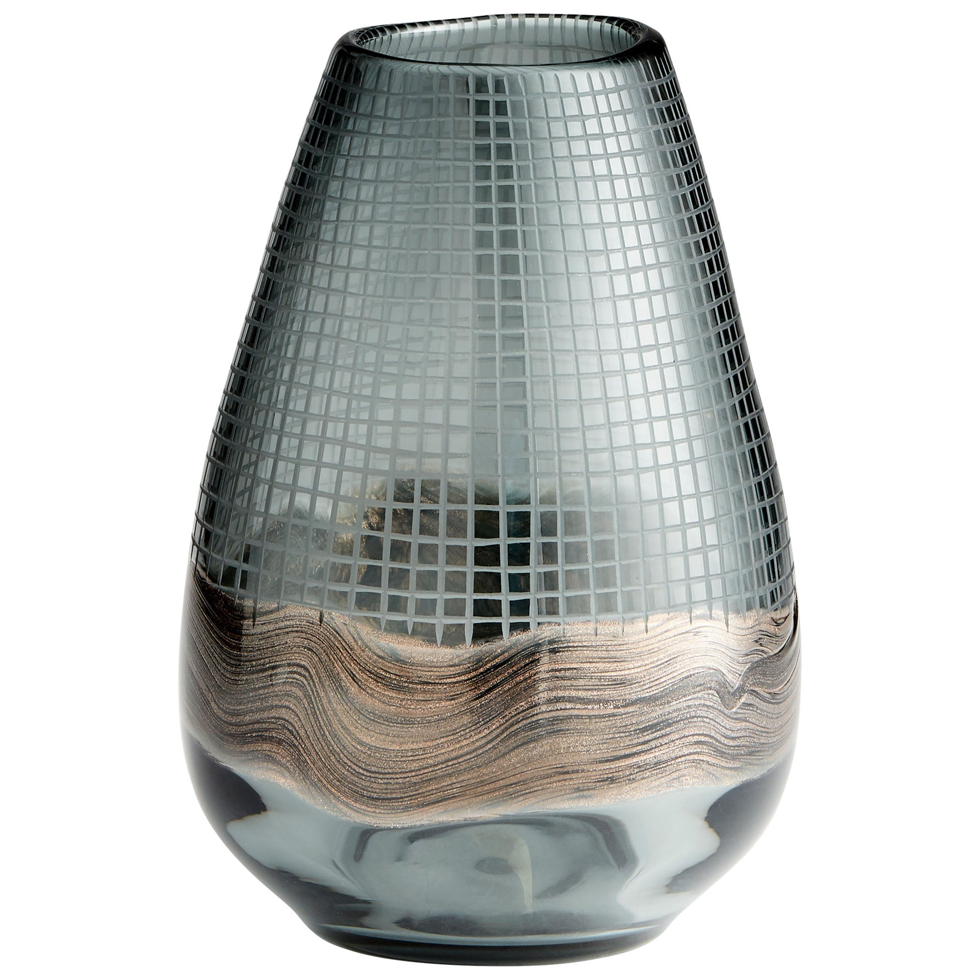 Cyan Design 09971 Axiom Vase - Clear And Glitter Gold - Large