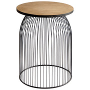 Cyan Design 09043 Bird Cage Accent Table - Iron Graphite, Natural Wood