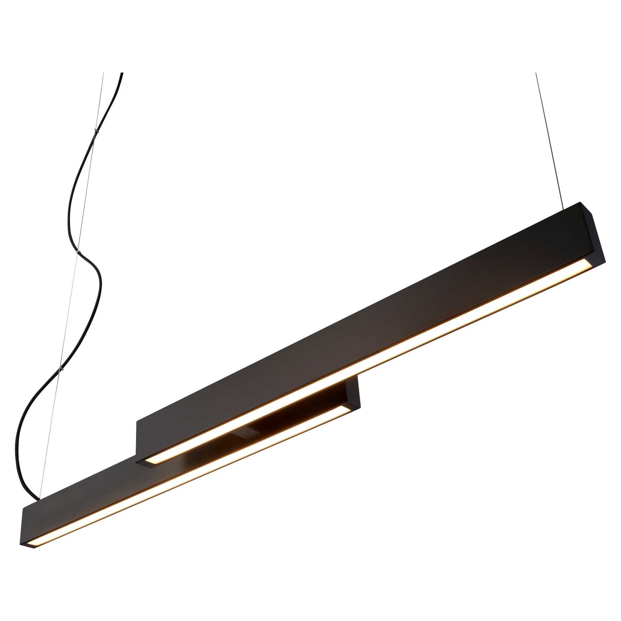 Oxygen Klone 32-642-3515 Modern Linear Pendant Light Fixture 3500K - Black