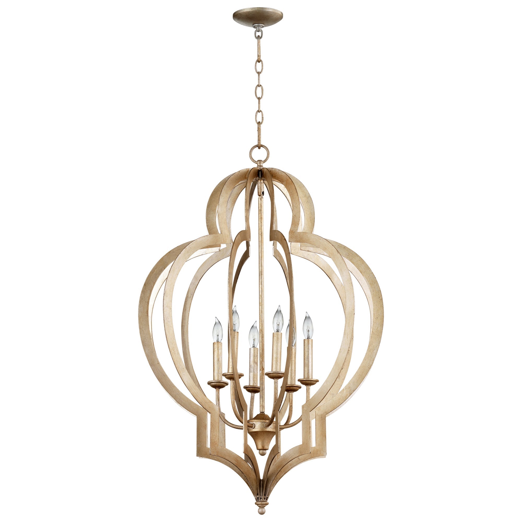 Cyan Design 05972 Vertigo Chandelier - Silver Leaf - Medium