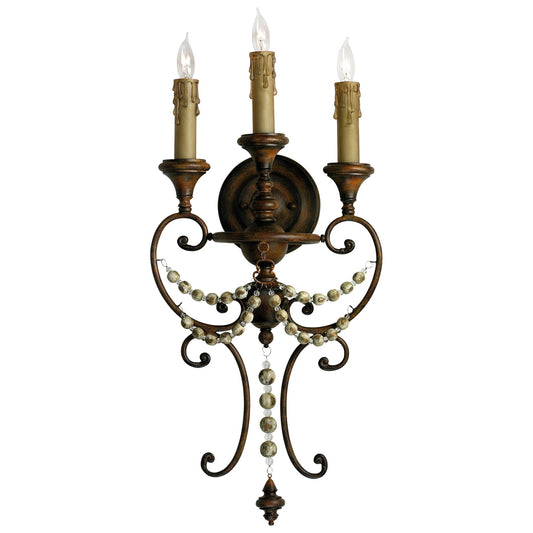 Cyan Design 03009 Meriel Wall Bracket 3-Light - Antiqued Sienna