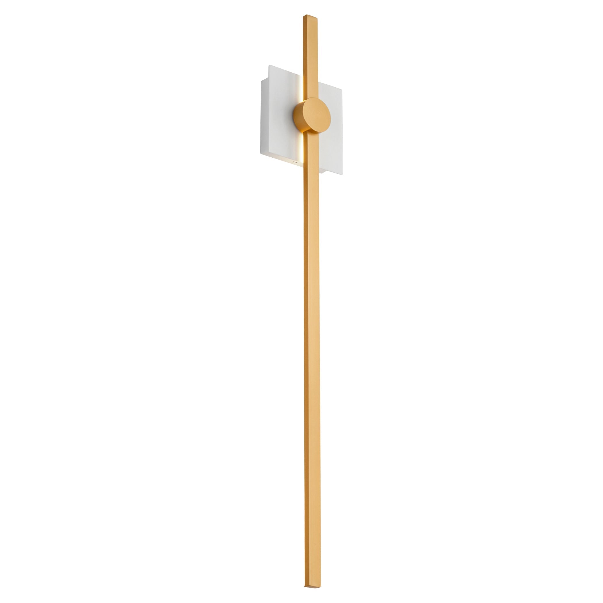 Oxygen Zora 3-51-650 Vanity LED Sconce Light 32 Inch with Matte White Acrylic Lens 3000K Modern- White W/ Industrial Brass