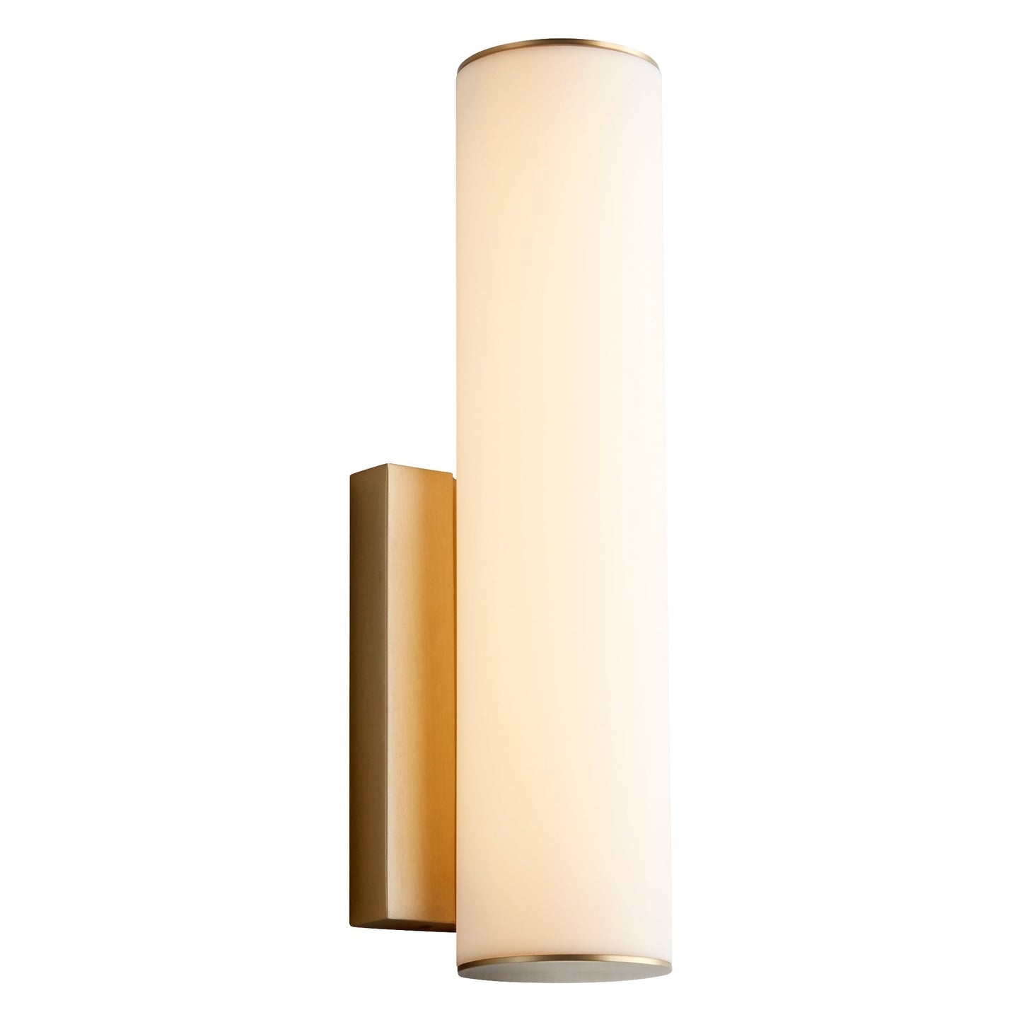 Oxygen FUGIT 3-5010-40 Cylinder Wall Sconce LED Light 12 Inch White Acrylic Lens 3000K - Aged Brass