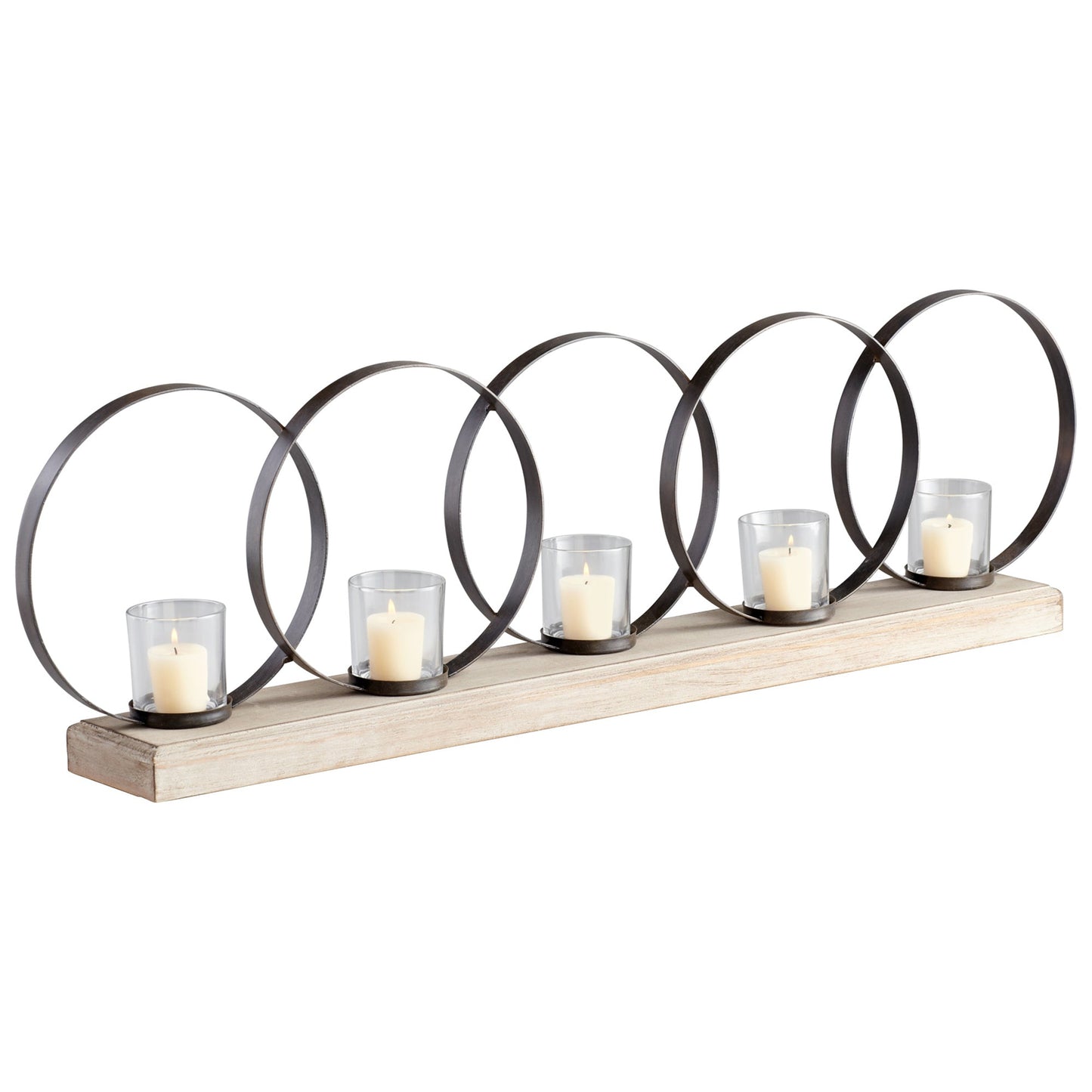 Cyan Design 05085 Ohhh Five Candle Candleholder - Raw Iron And Natural Wood