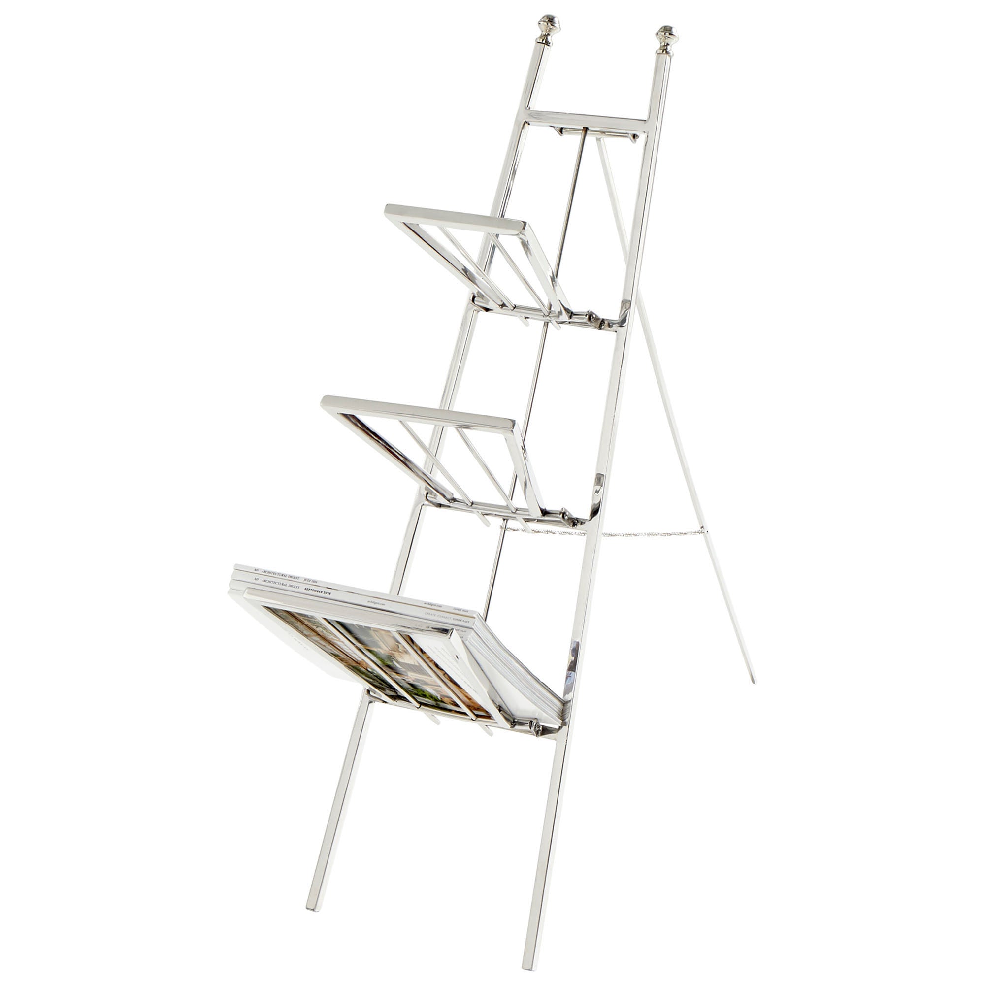 Cyan Design 08976 Easel Magazine Rack - Polished Nickel