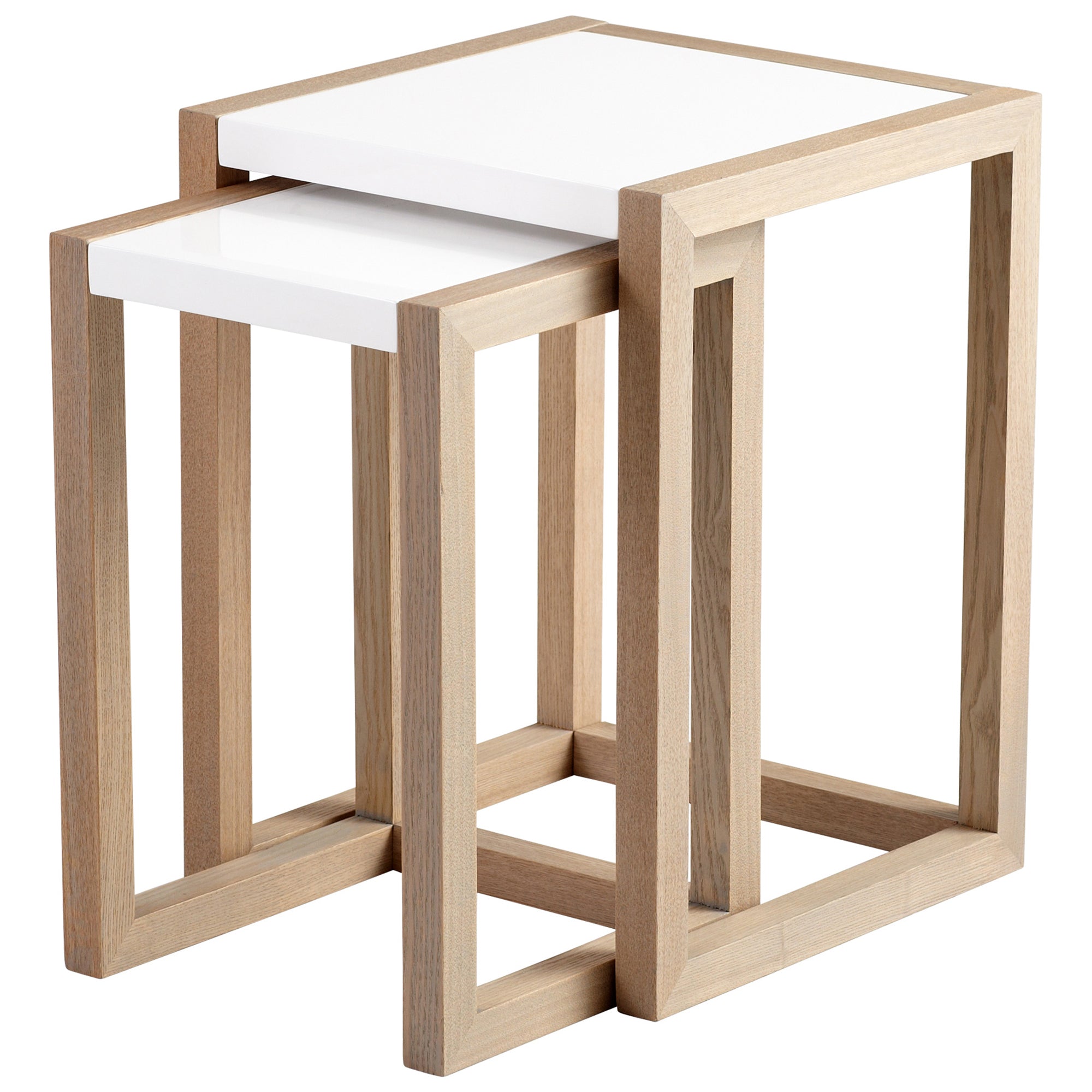 Cyan Design 05732 Becket Nesting Tables - Grey Veneer And White