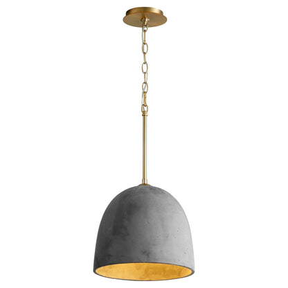 Oxygen Dune 3-641-1540 Modern Concrete Pendant Light Fixture - Dark Gray, Aged Brass 12"