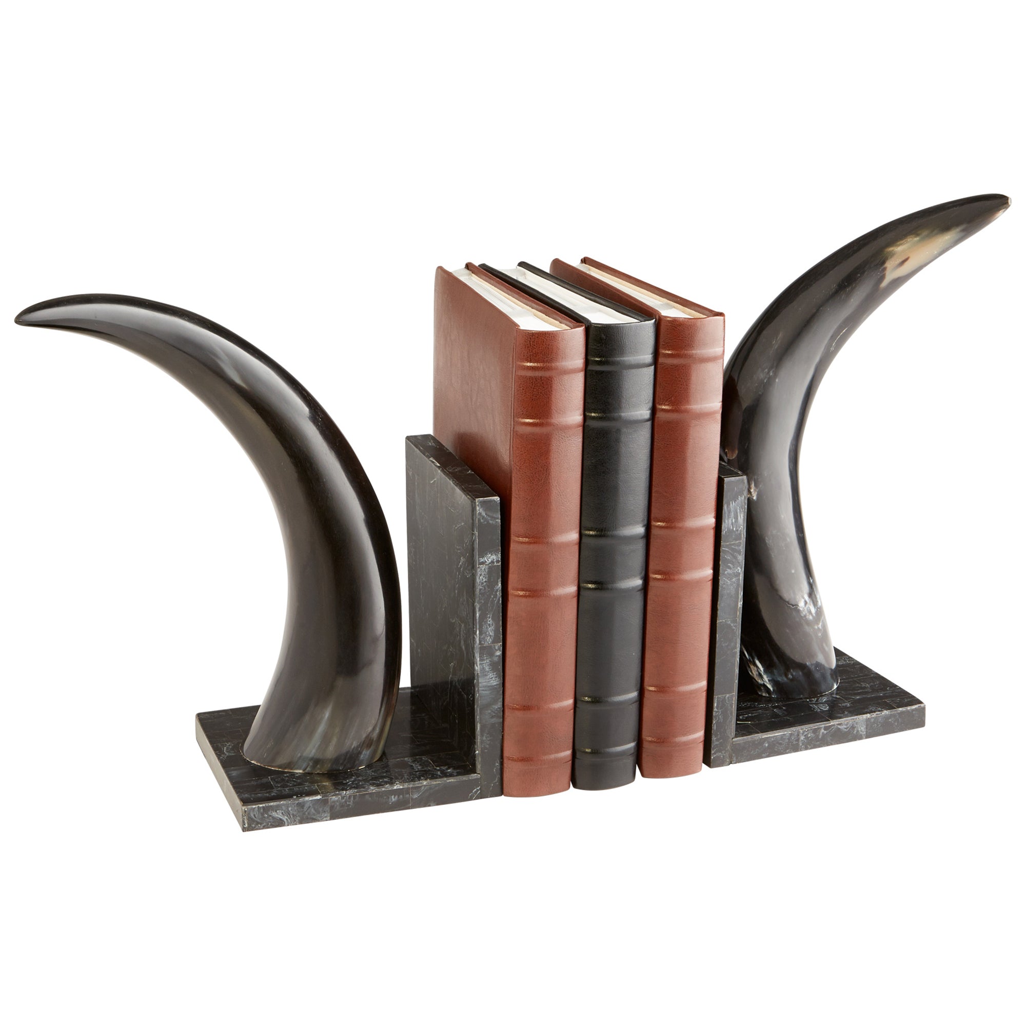 Cyan Design 08013 Horn Rimmed Bookends - Bone And Black