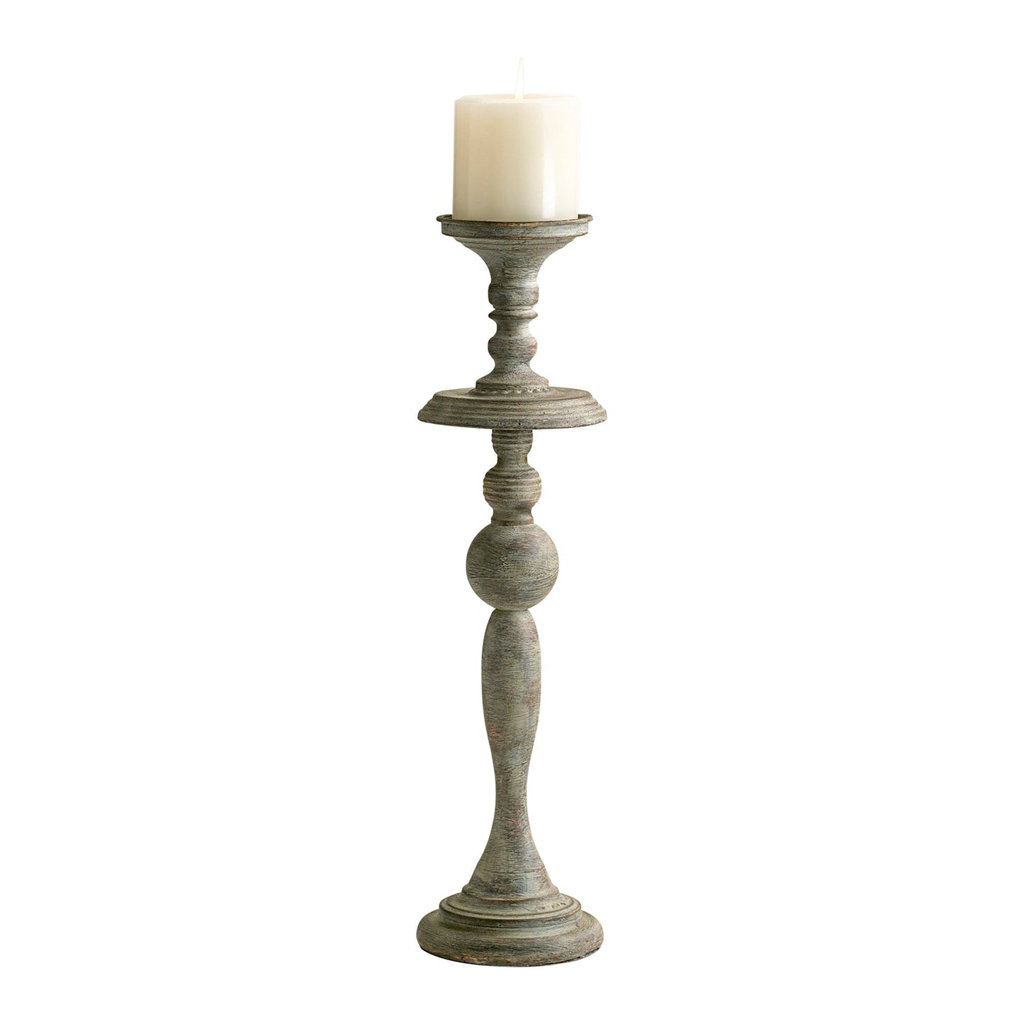 Cyan Design 04294 Bach Candlestick - Distressed Antiqued White - Small