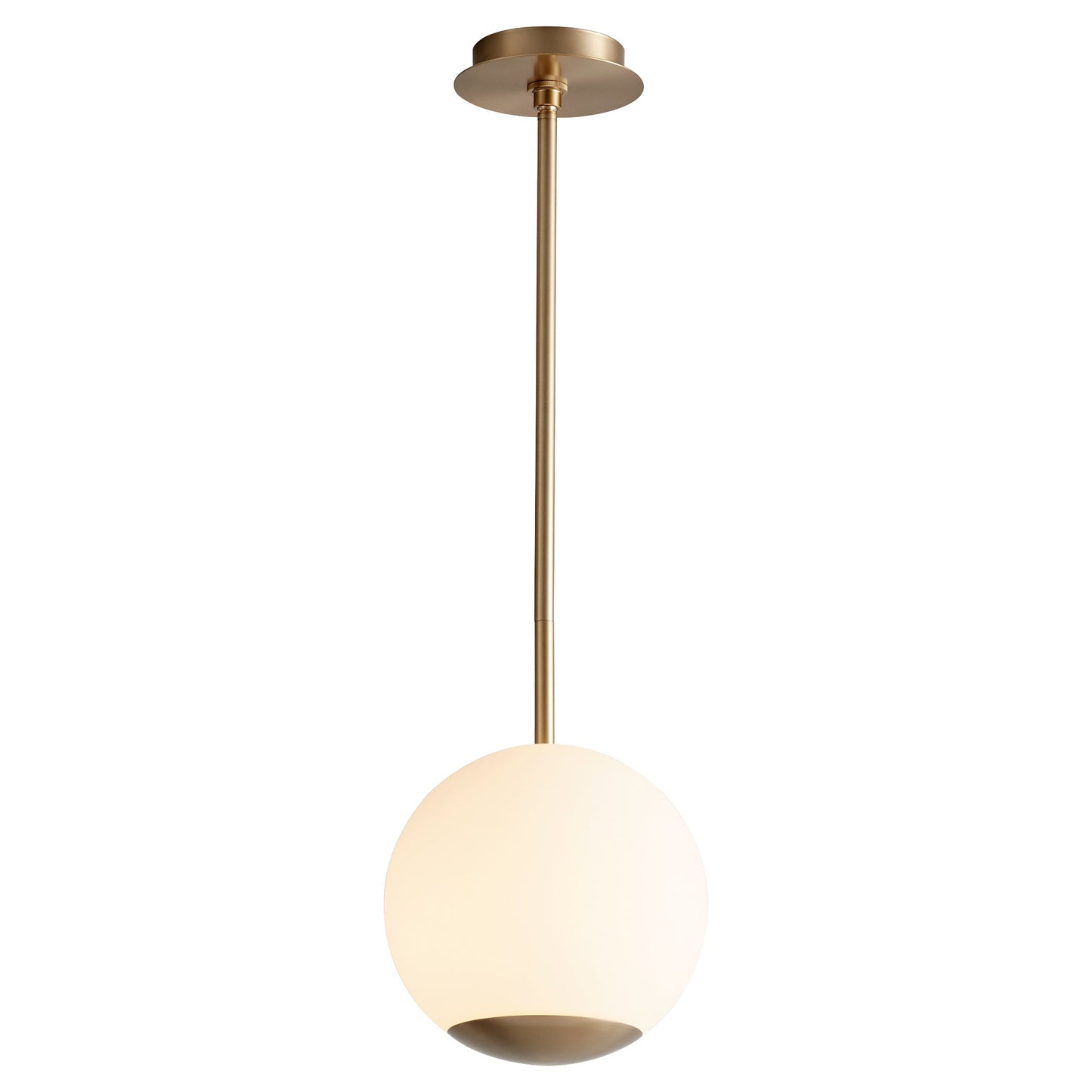 Oxygen Terra 3-690-40 Pendant Light 10 Inch - Aged Brass, White Opal Glass