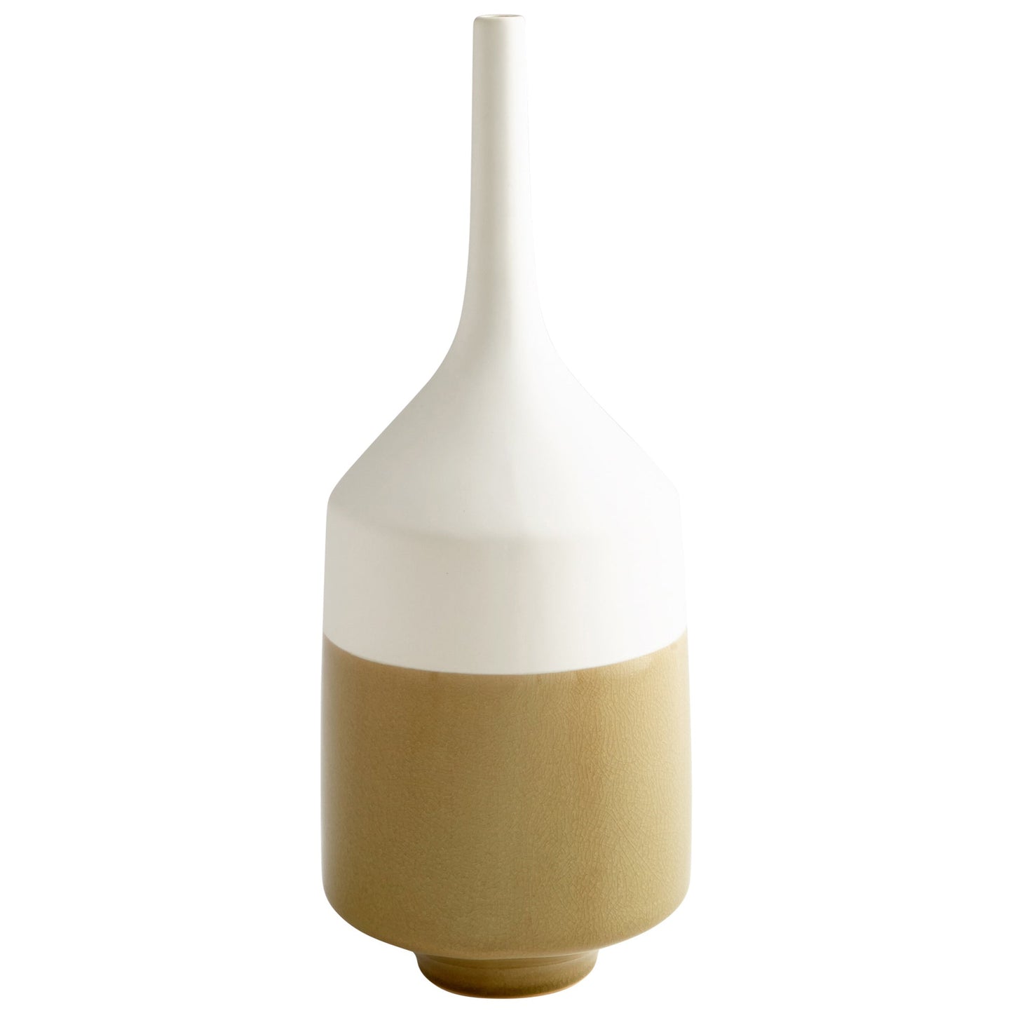 Cyan Design 06888 Groove Line Vase - White And Olive Crackle - Large