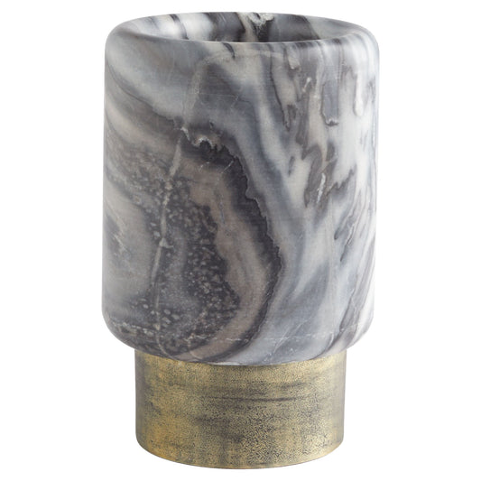 Cyan Design 11649 Roma Vase - Antique Brass And Grey Marble - Small