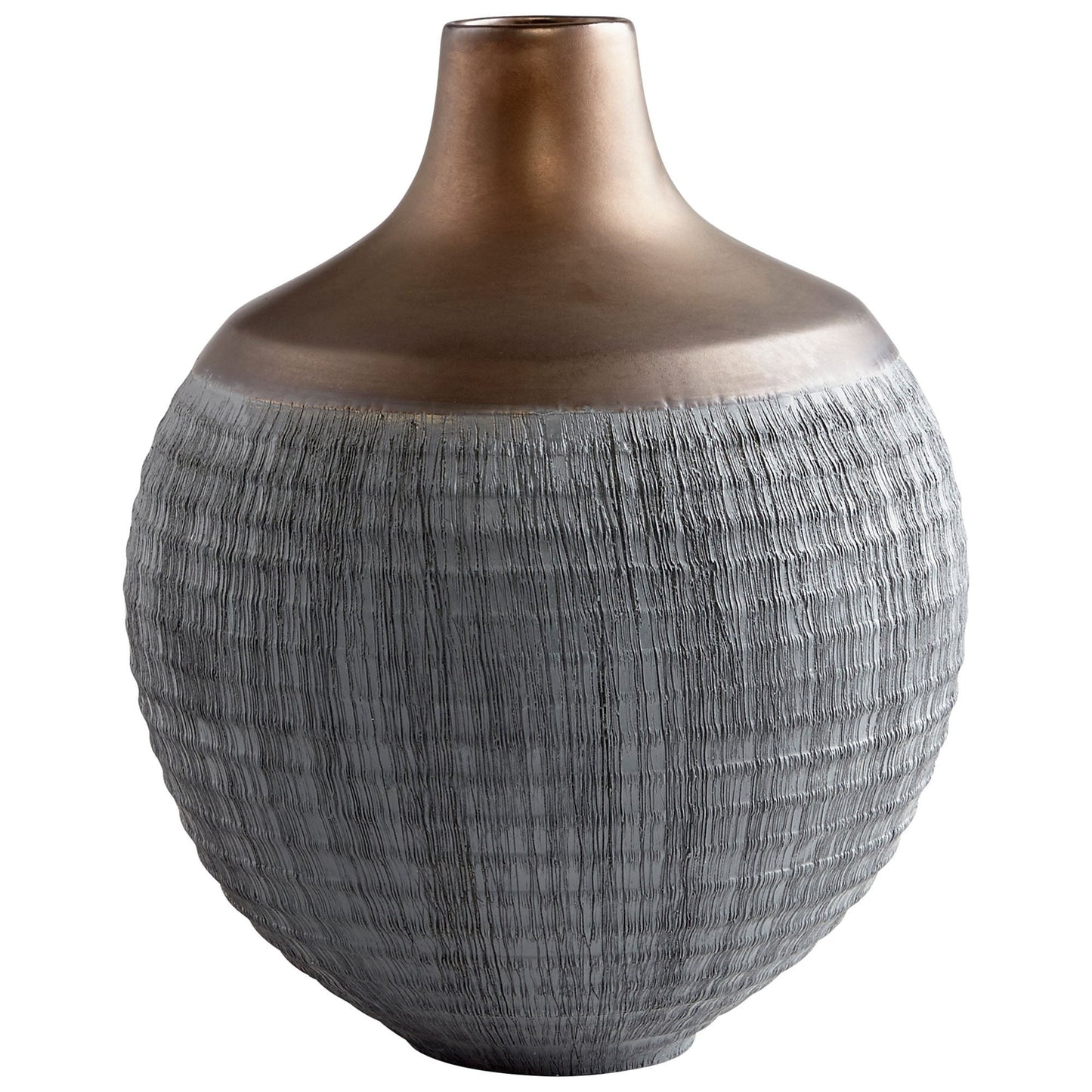 Cyan Design 09006 Osiris Vase - Charcoal Grey And Bronze - Large