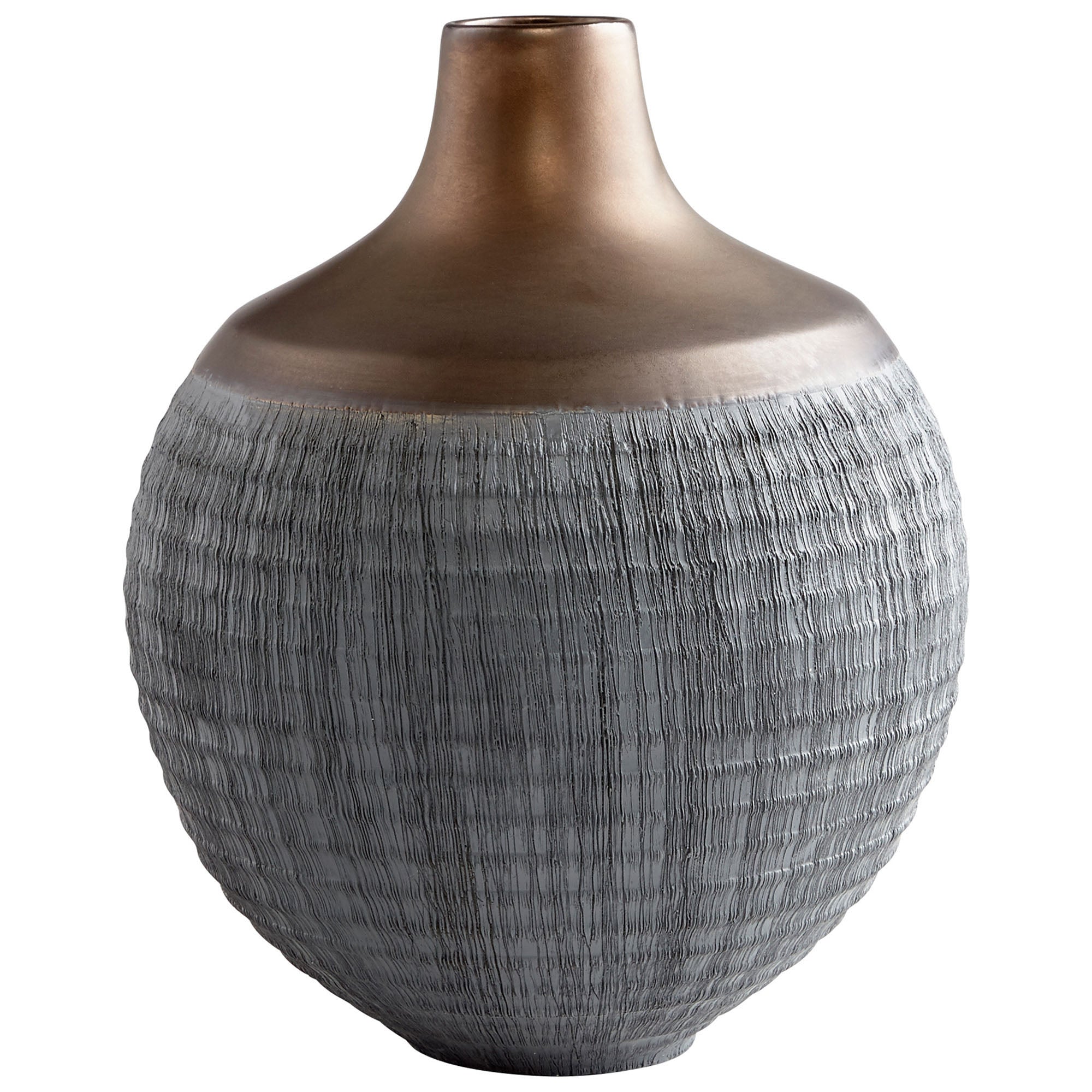 Cyan Design 09006 Osiris Vase - Charcoal Grey And Bronze - Large