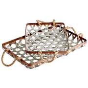 Cyan Design 09850 Prismo Trays - Galvanized And Jute - Small