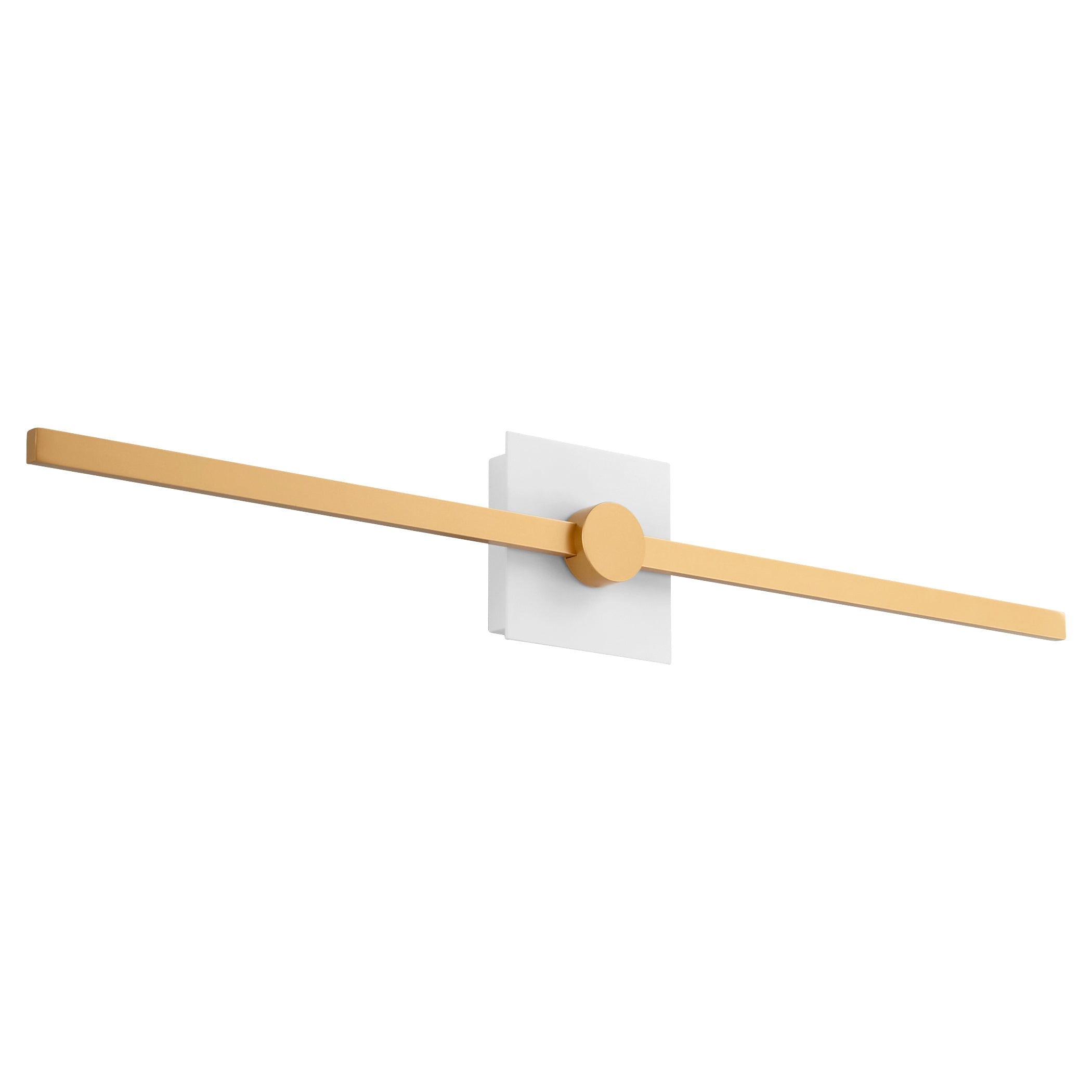 Oxygen ZORA 3-54-650 Vanity LED Sconce Light 32 Inch with White Acrylic Lens 3000K Modern  - White, Industrial Brass