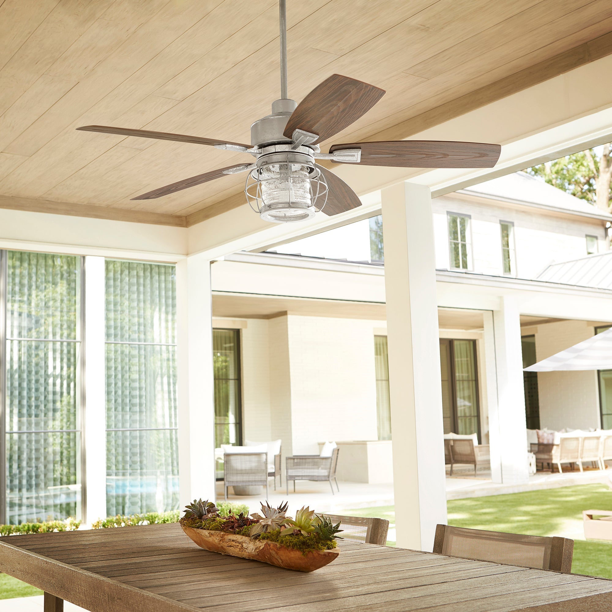 Quorum Galveston 13525-9 Patio Fan - Galvanized