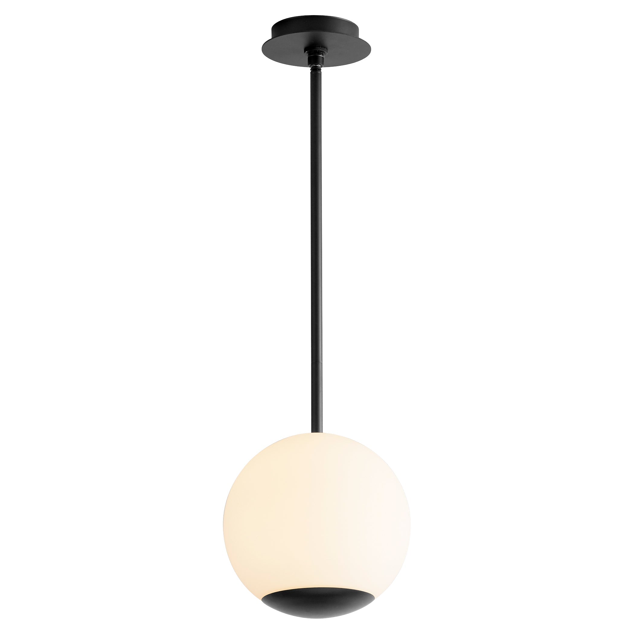 Oxygen Terra 3-690-15 LED Pendant Light, 10 Inch - Black, White Opal Glass
