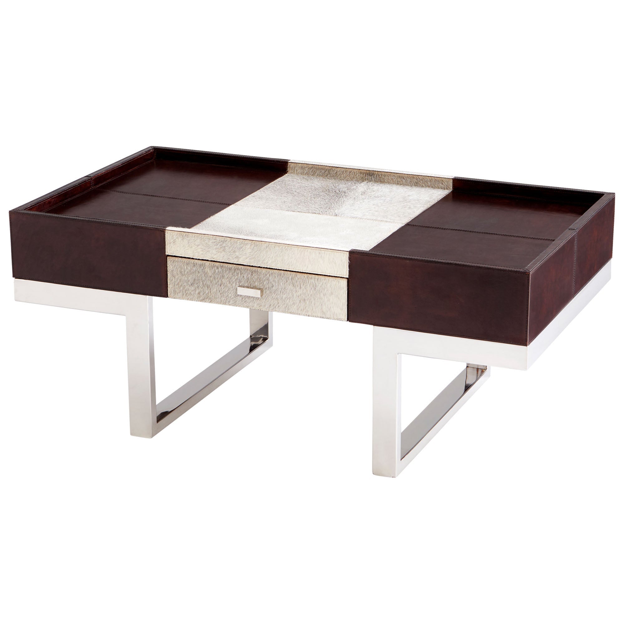 Cyan Design 09754 Curtis Coffee Table - Stainless Steel And Brown
