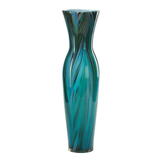 Cyan Design 02921 Peacock Feather Vase - Multi Colored Blue - Tall