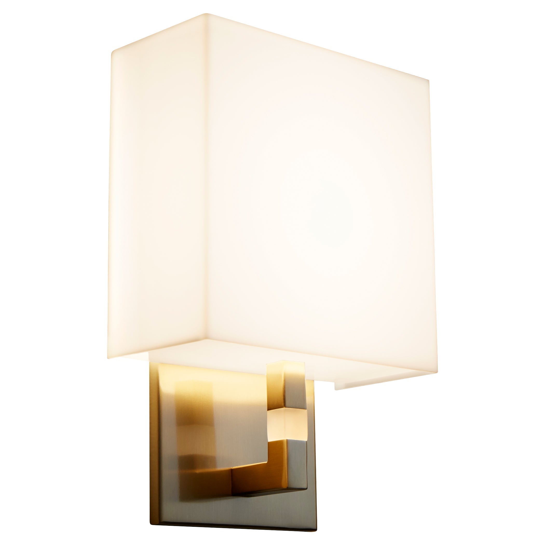 Oxygen Chameleon 3-521-40 Modern Sconce - Aged Brass W/ Matte White Acrylic