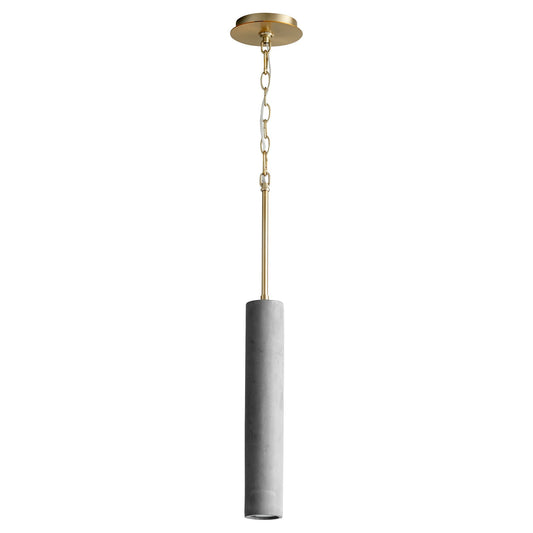 Oxygen Totem 3-614-1540 Concrete Pendant Light - Dark Gray, Aged Brass