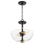 Quorum Monarch 210-6980 Dual Mount - Textured Black W/ Aged Brass
