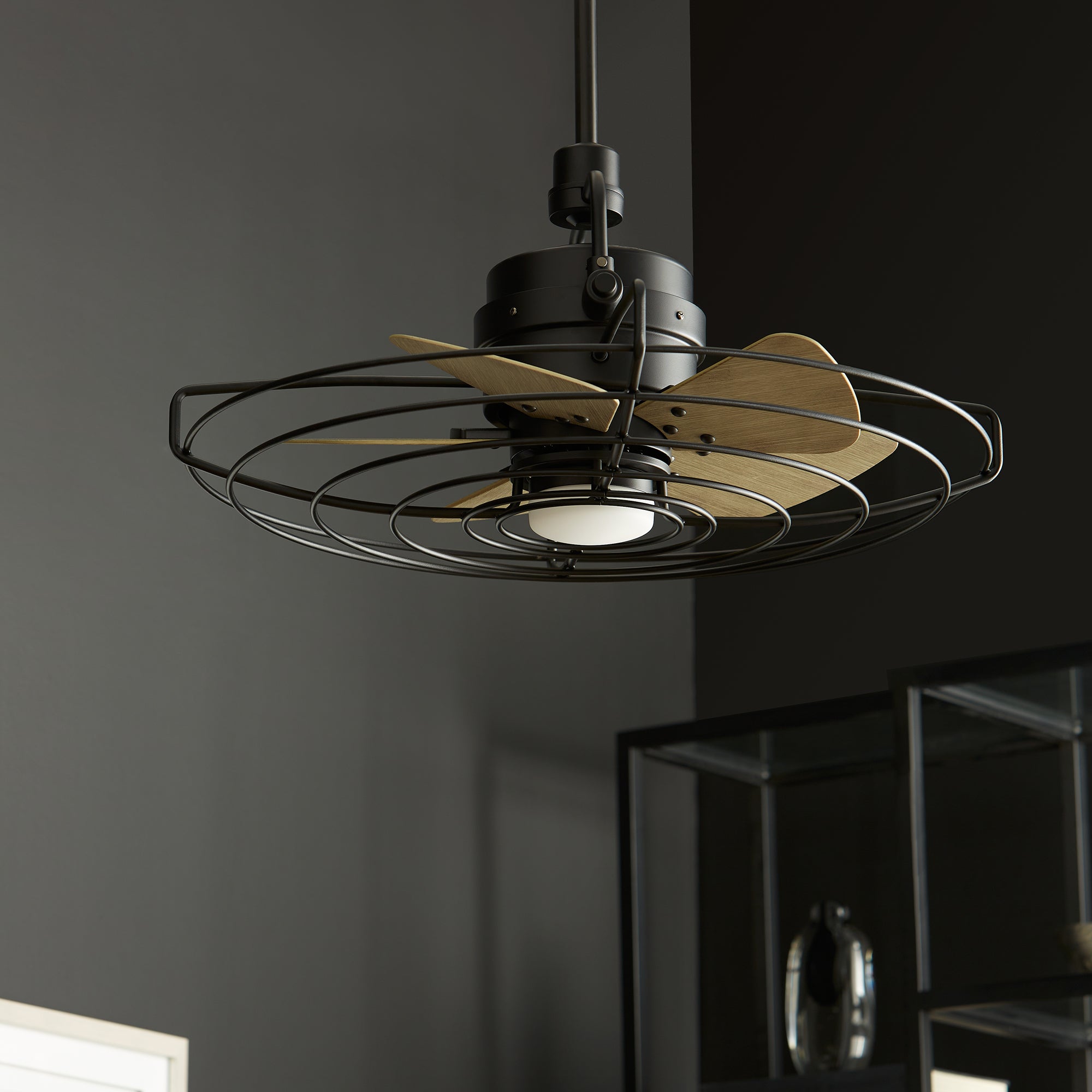 Quorum Bandit 22245-69 Patio Fan - Textured Black
