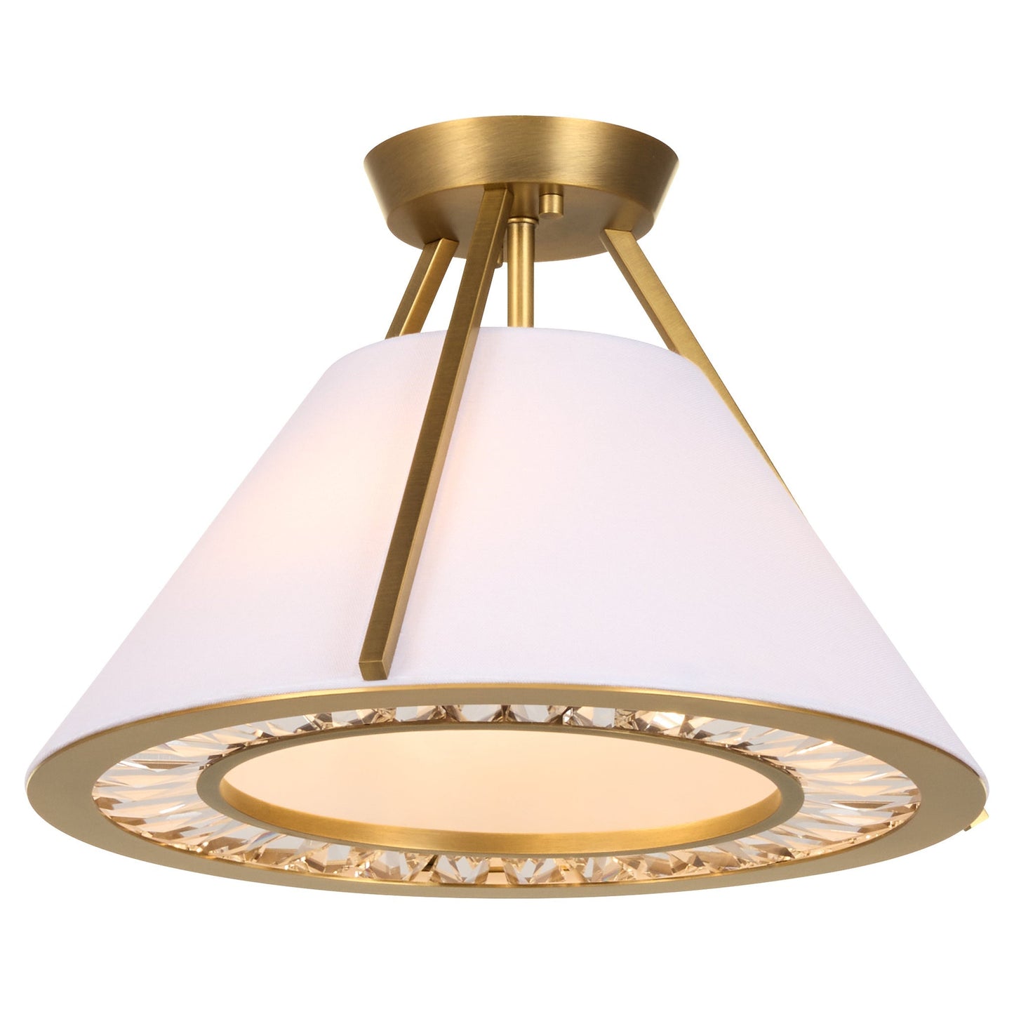 Quorum Gorham 2382-3-47 Ceiling Mount, UL Damp Rated, Brushed Brass