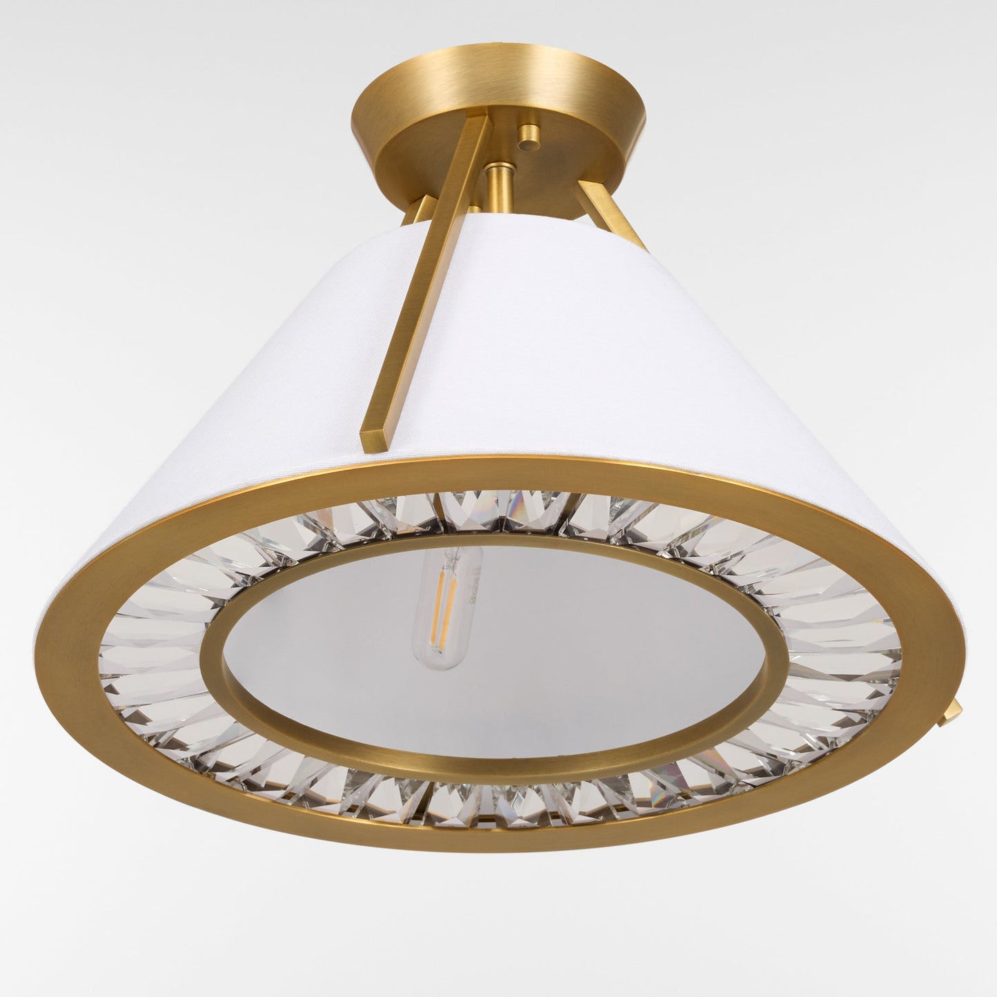 Quorum Gorham 2382-3-47 Ceiling Mount, UL Damp Rated, Brushed Brass