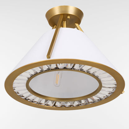 Quorum Gorham 2382-3-47 Ceiling Mount, UL Damp Rated, Brushed Brass