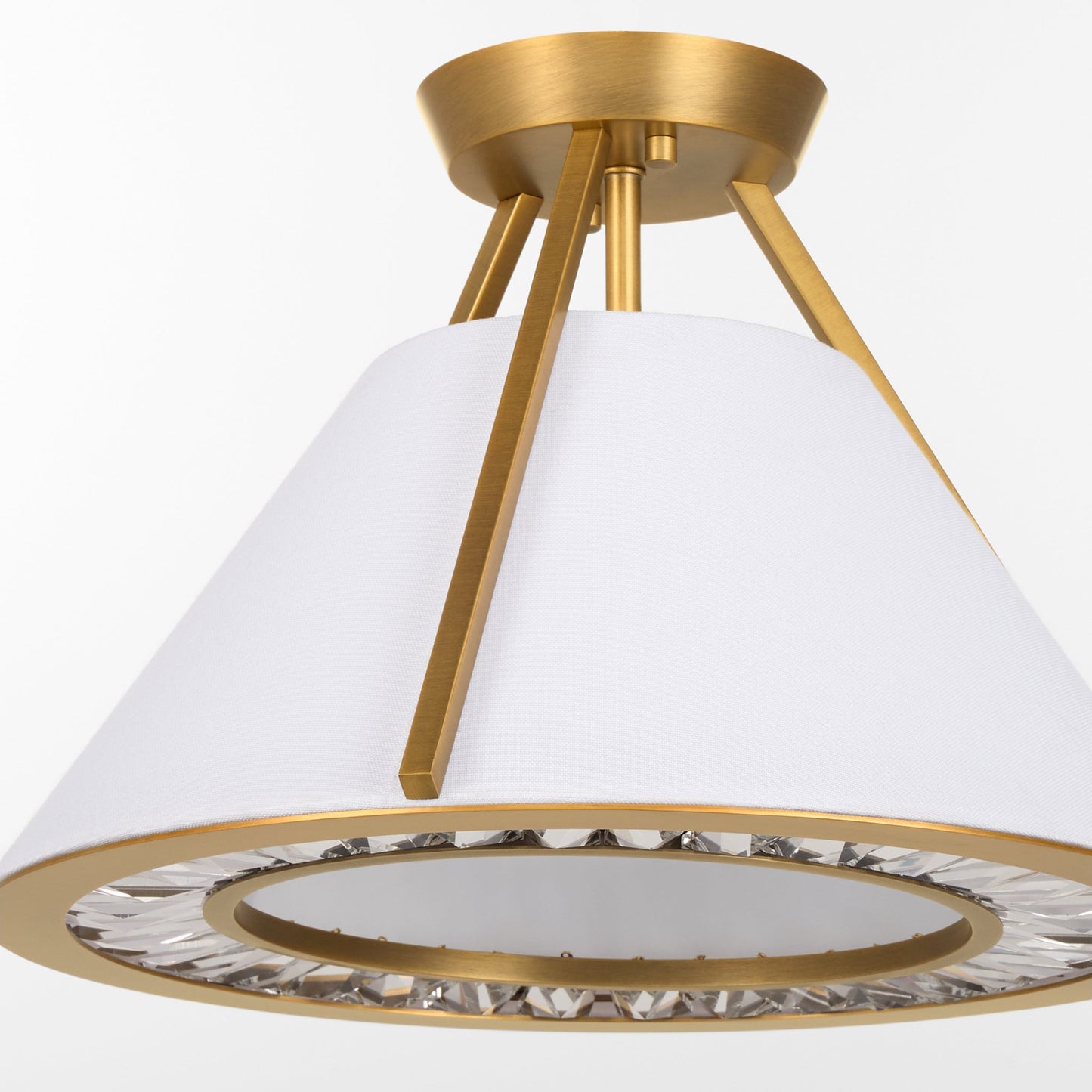 Quorum Gorham 2382-3-47 Ceiling Mount, UL Damp Rated, Brushed Brass