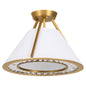 Quorum Gorham 2382-3-47 Ceiling Mount, UL Damp Rated, Brushed Brass