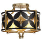 Quorum International MARIPOSA 3 Light 283-18-5980 Semi Flush Mount - Matte Black With Aged Brass