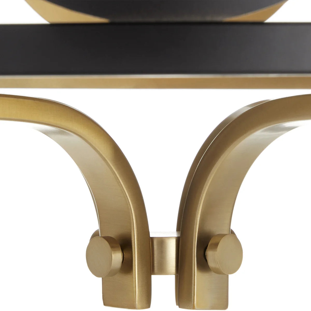 Quorum International MARIPOSA 3 Light 283-18-5980 Semi Flush Mount - Matte Black With Aged Brass