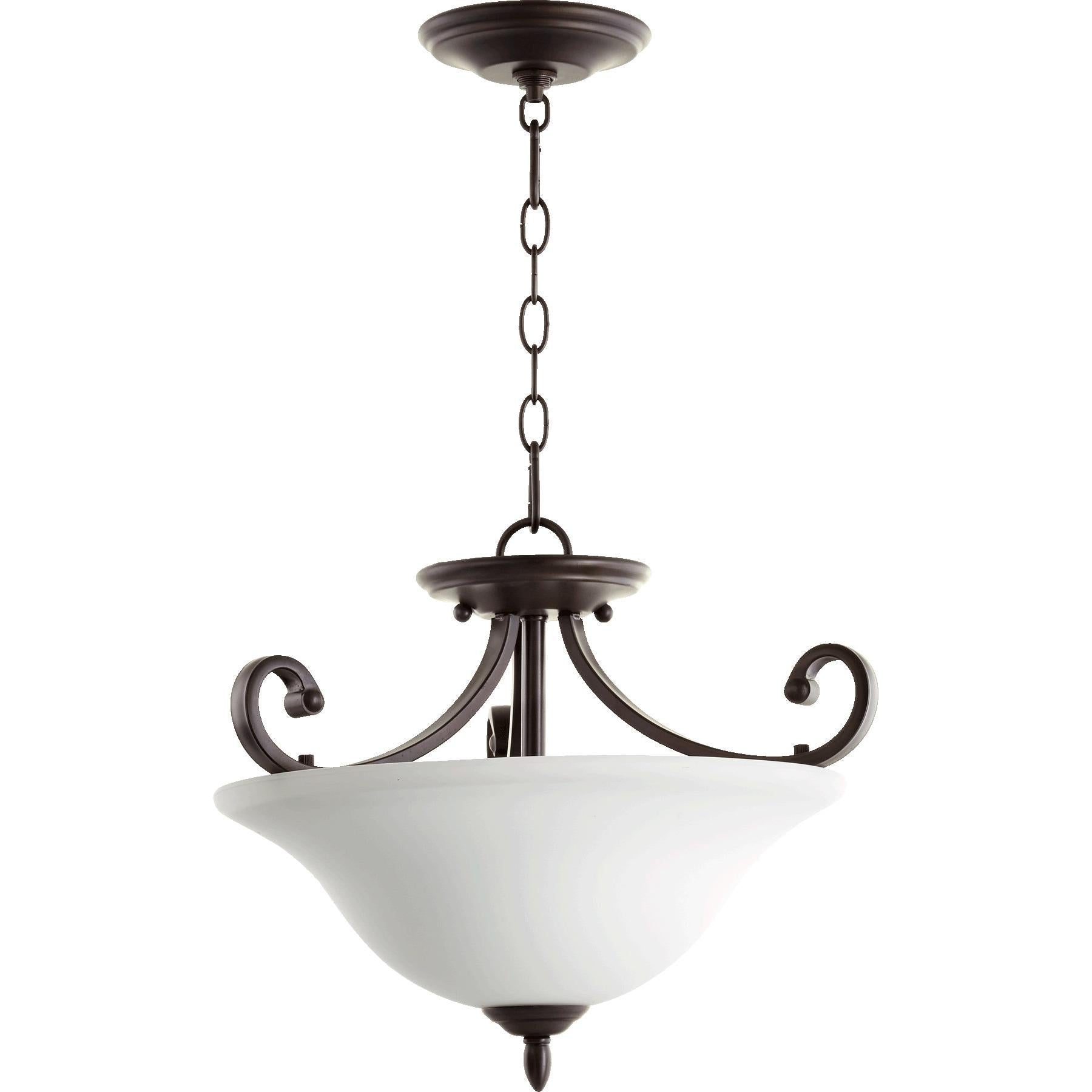 Quorum Bryant 2854-18186 Dual Mount - Oiled Bronze W/ Satin Opal