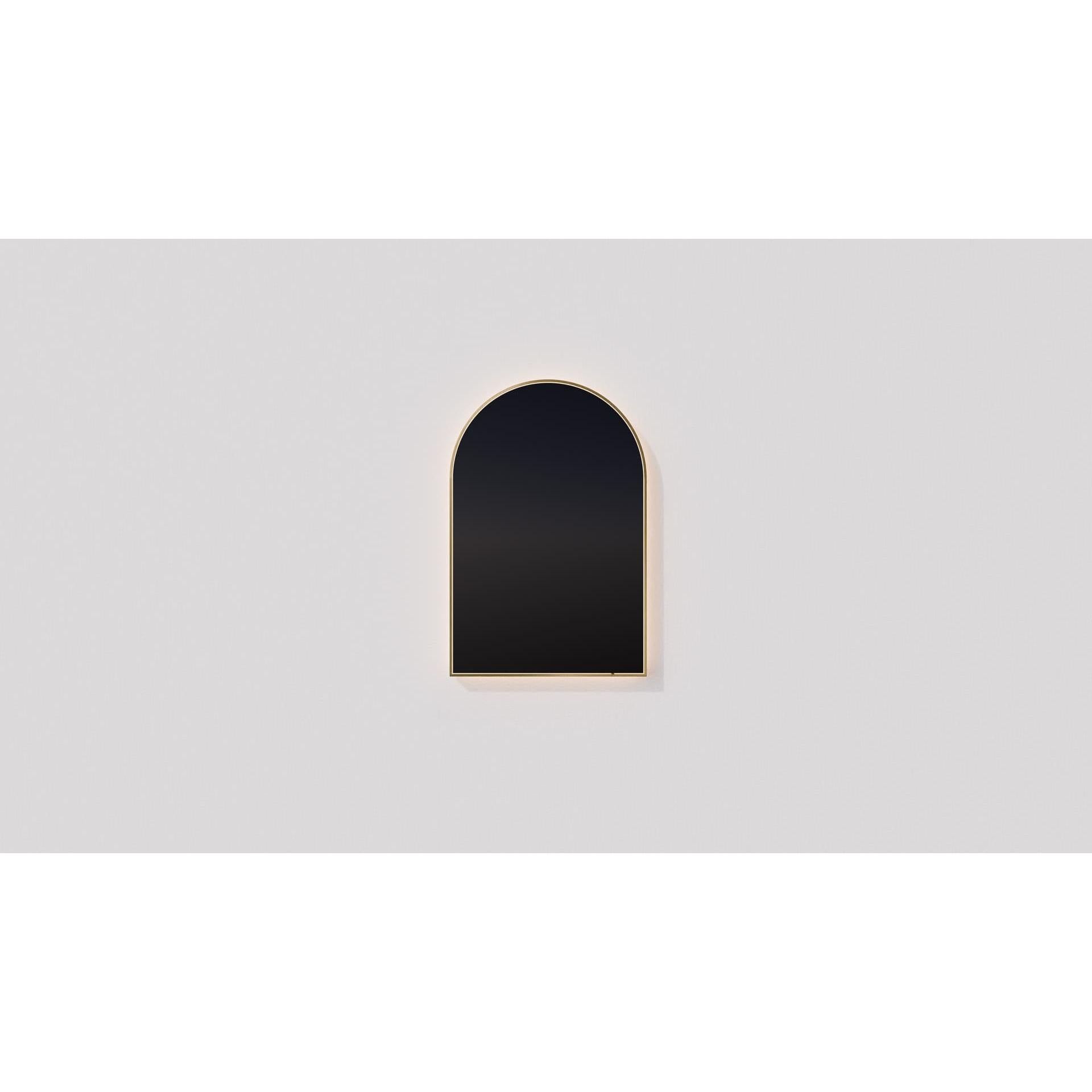 Oxygen Lighting AVIOR 3-0105-55 Arched Lighted Mirror 24 Inch x 36 Inch - Brushed Brass