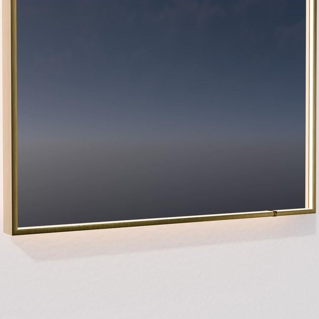 Oxygen Lighting AVIOR 3-0105-55 Arched LED Lighted Mirror 24x36 Inch - Brushed Brass