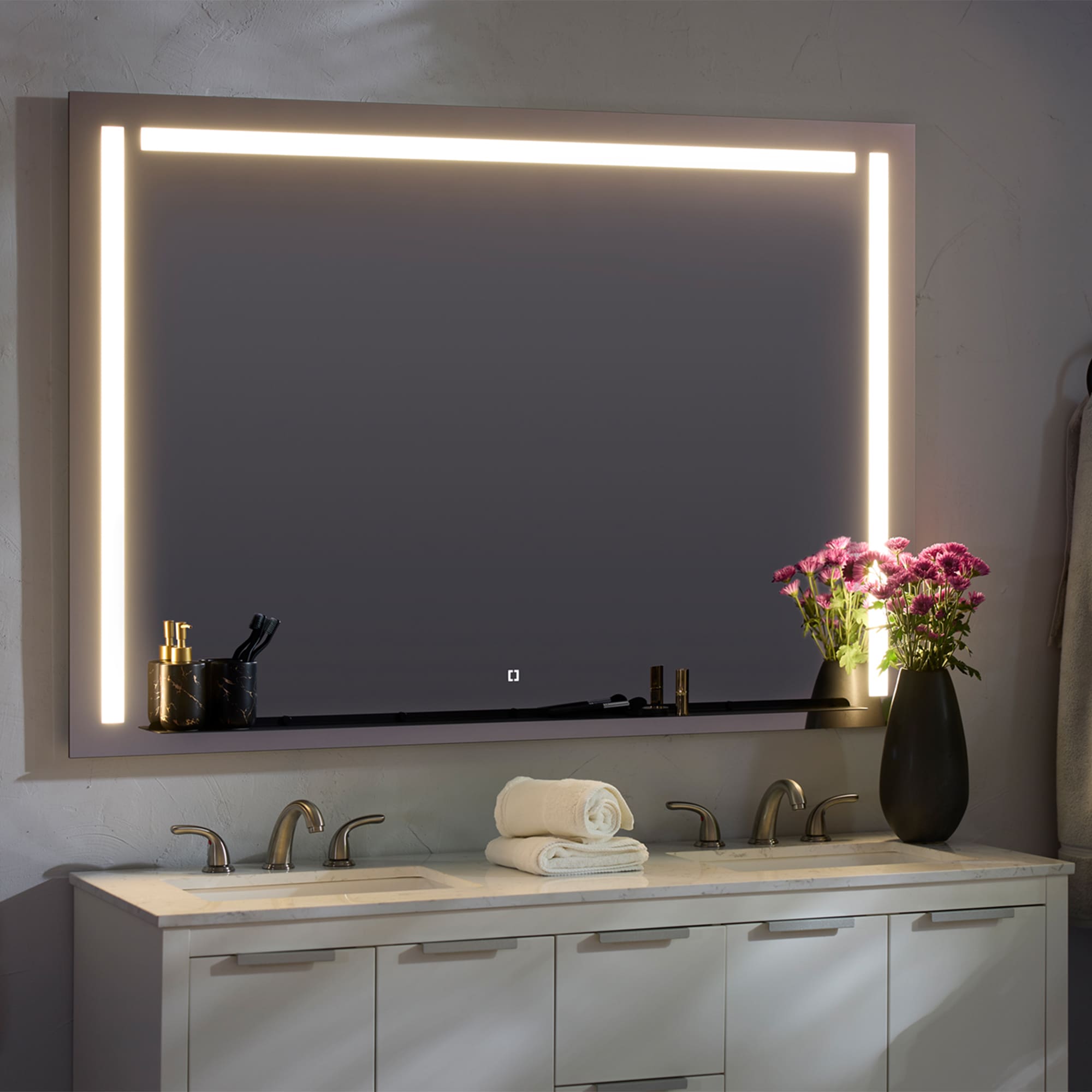 Oxygen SKYLIGHT 3-0301-15 LED Lighted LED Mirror with Shelf 36 Inch x 24 Inch