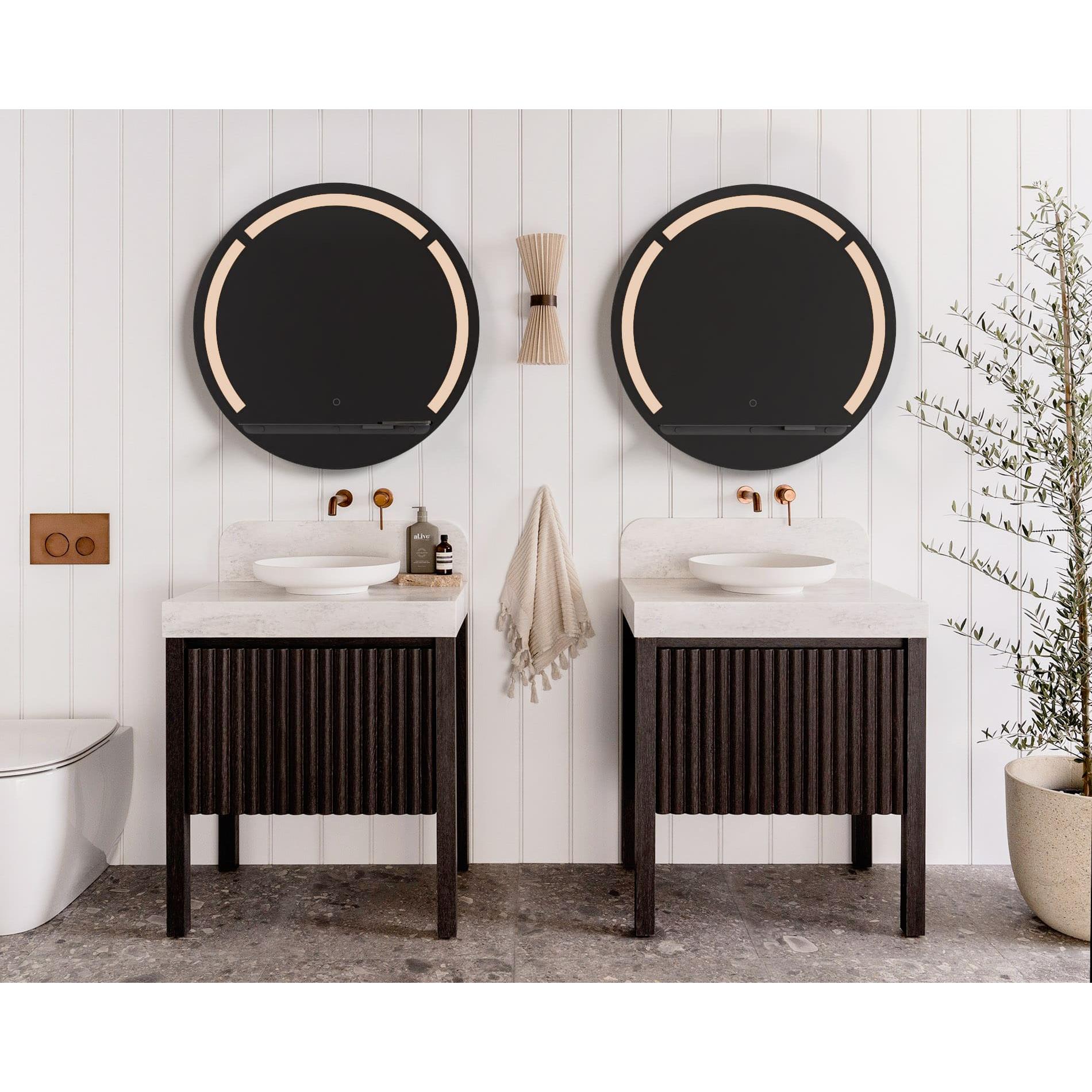 Oxygen Lighting SKYLIGHT 3-0306-15 Round Lighted LED Mirror with shelf 30 Inch