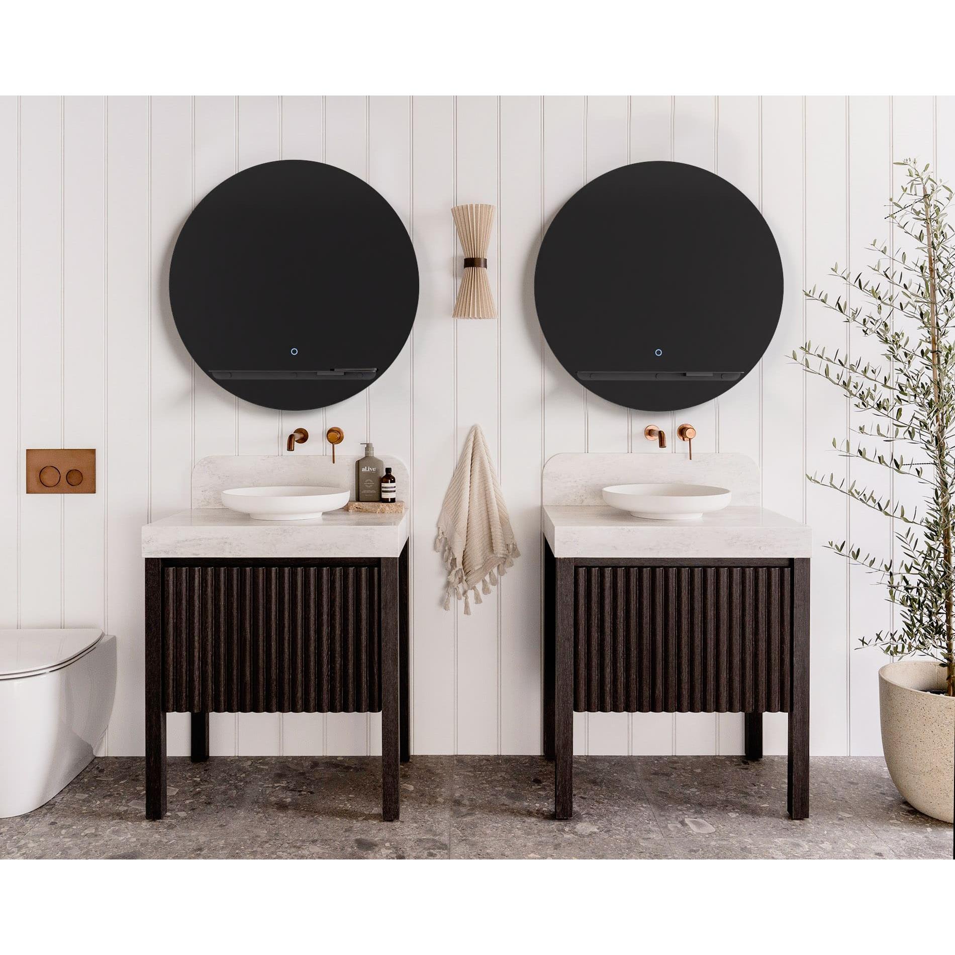 Oxygen Lighting SKYLIGHT 3-0306-15 Round Lighted LED Mirror with shelf 30 Inch