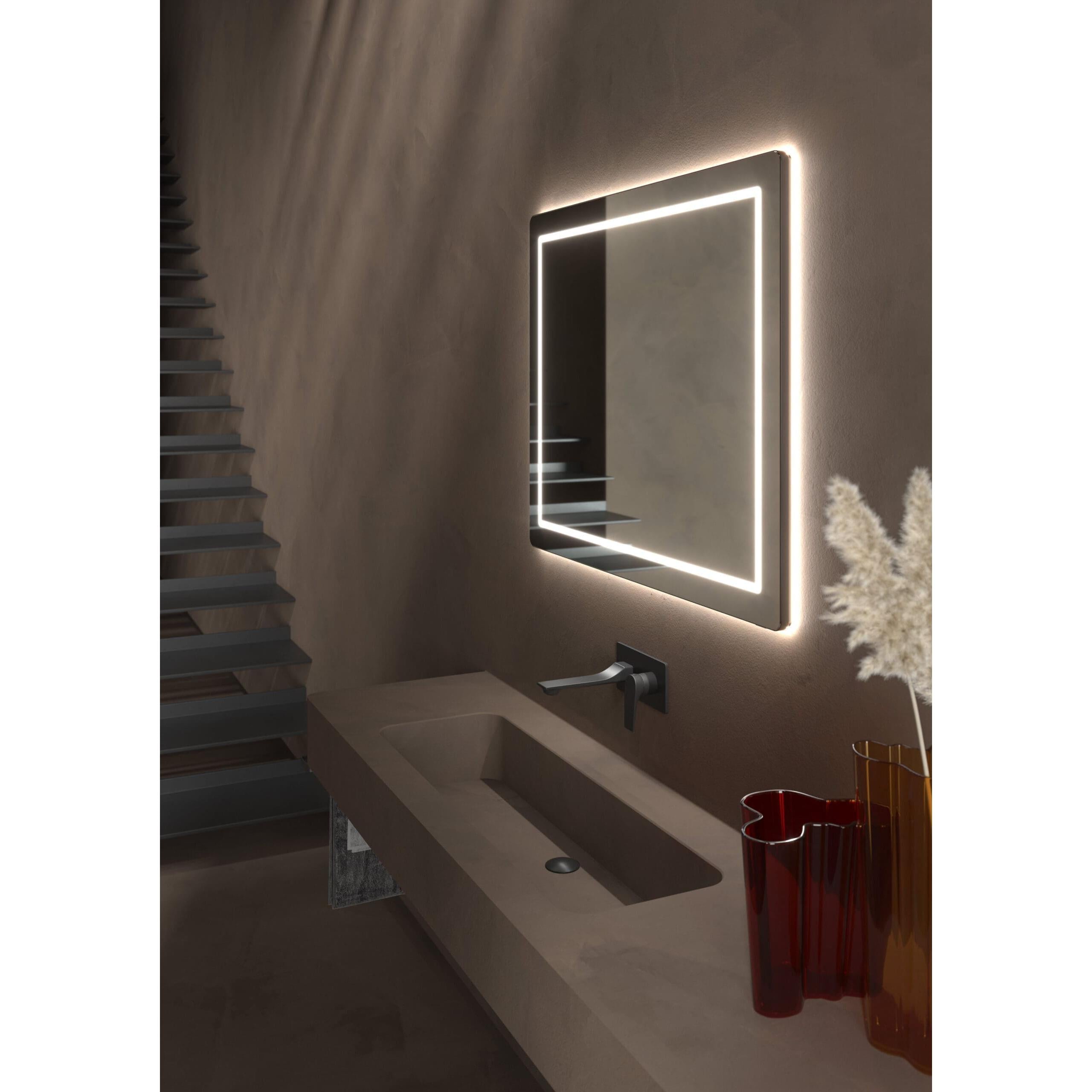 Oxygen COMPACT 3-0404-15 Lighted LED Mirror 48 Inch x 48 Inch - Black