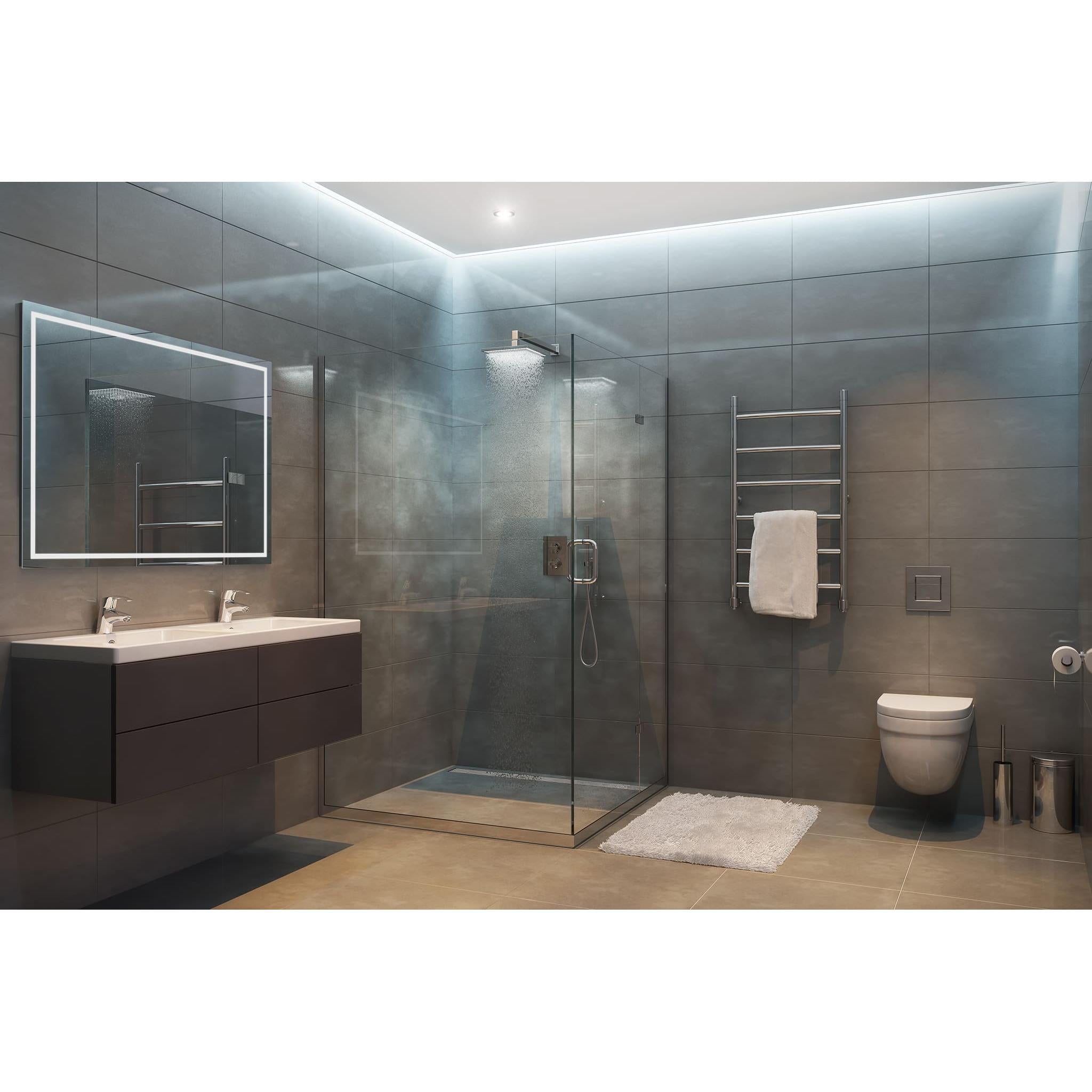 Oxygen Track 3-0504-15 LED Lighted LED Mirror 36 Inch x 36 Inch Square - Black