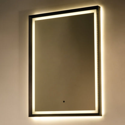 Oxygen Dusk 3-0801-15 Lighted LED Mirror 18 Inch x 24 Inch - Black