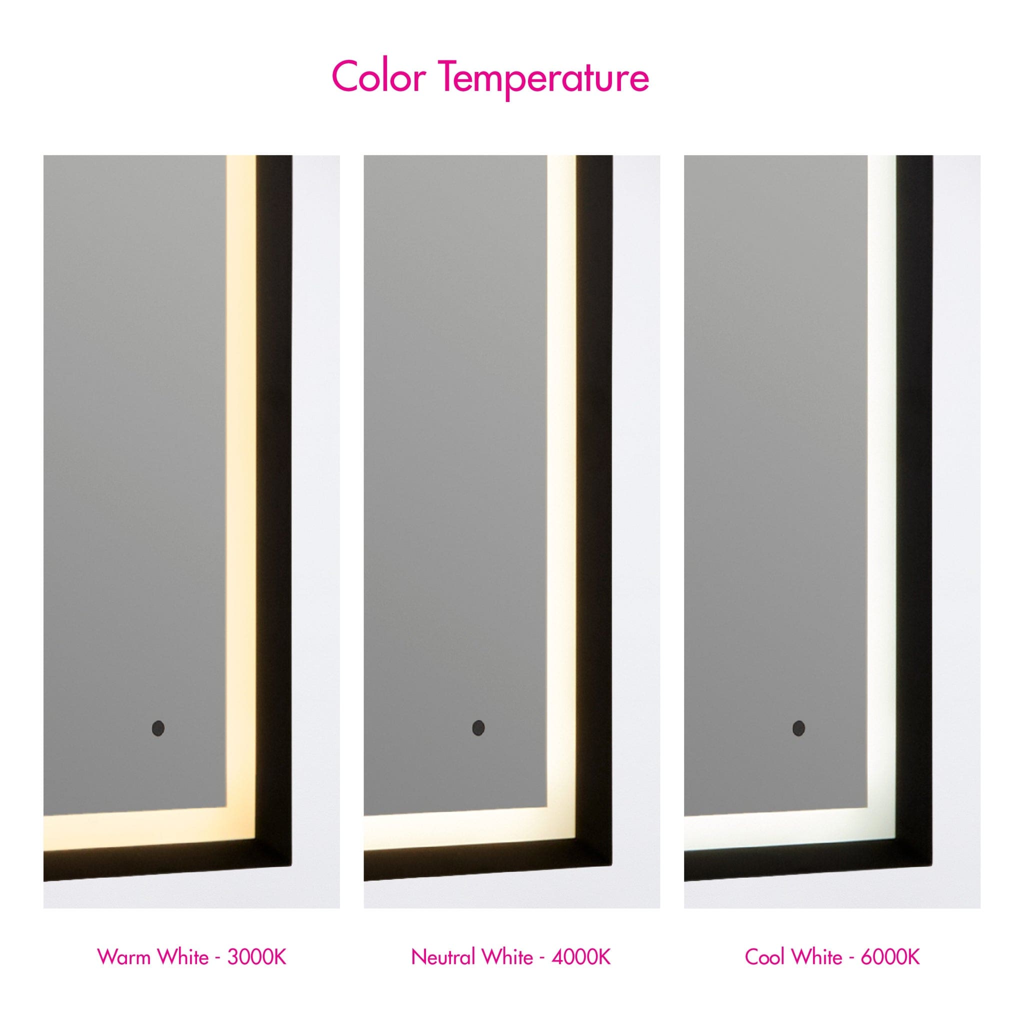 Oxygen Dusk 3-0803-15 Lighted LED Mirror 36 Inch x 36 Inch - Black