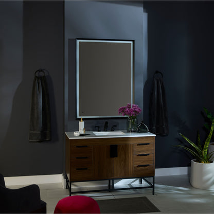 Oxygen Dusk 3-0804-15 Lighted LED Vanity Mirror 48 Inch x 36 Inch - Black