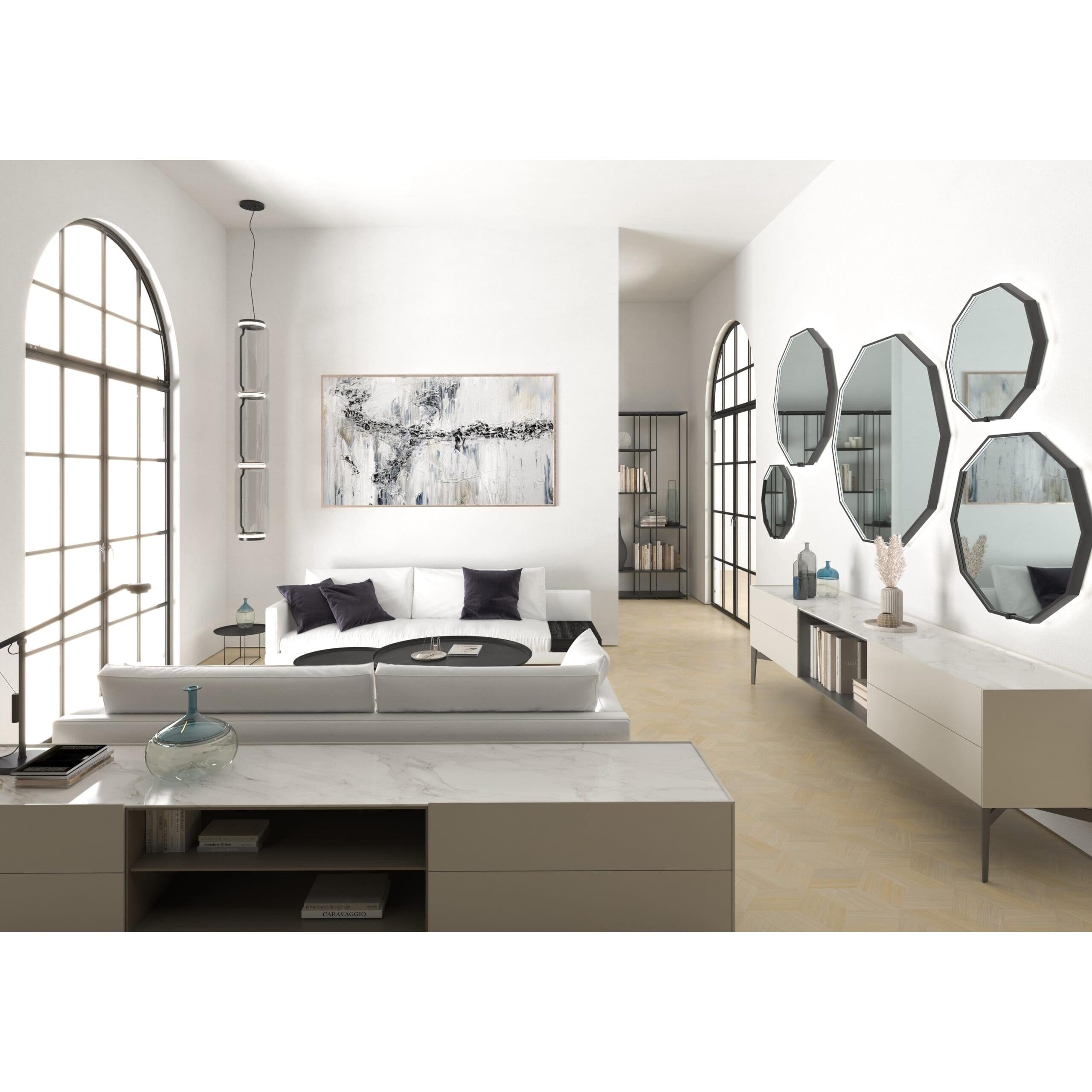 Oxygen Deca 3-1003-15 Lighted LED Mirror 36 Inch Modern - Black Frame
