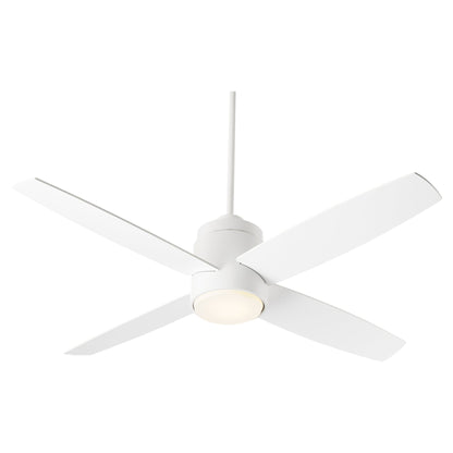 Oxygen OSLO Fan 3-101-6 Modern White 52 Inch Four Blade Ceiling Fan - White (Optional Remote 3-8-1000-0) LED Light Kit: Optional (3-9-101)