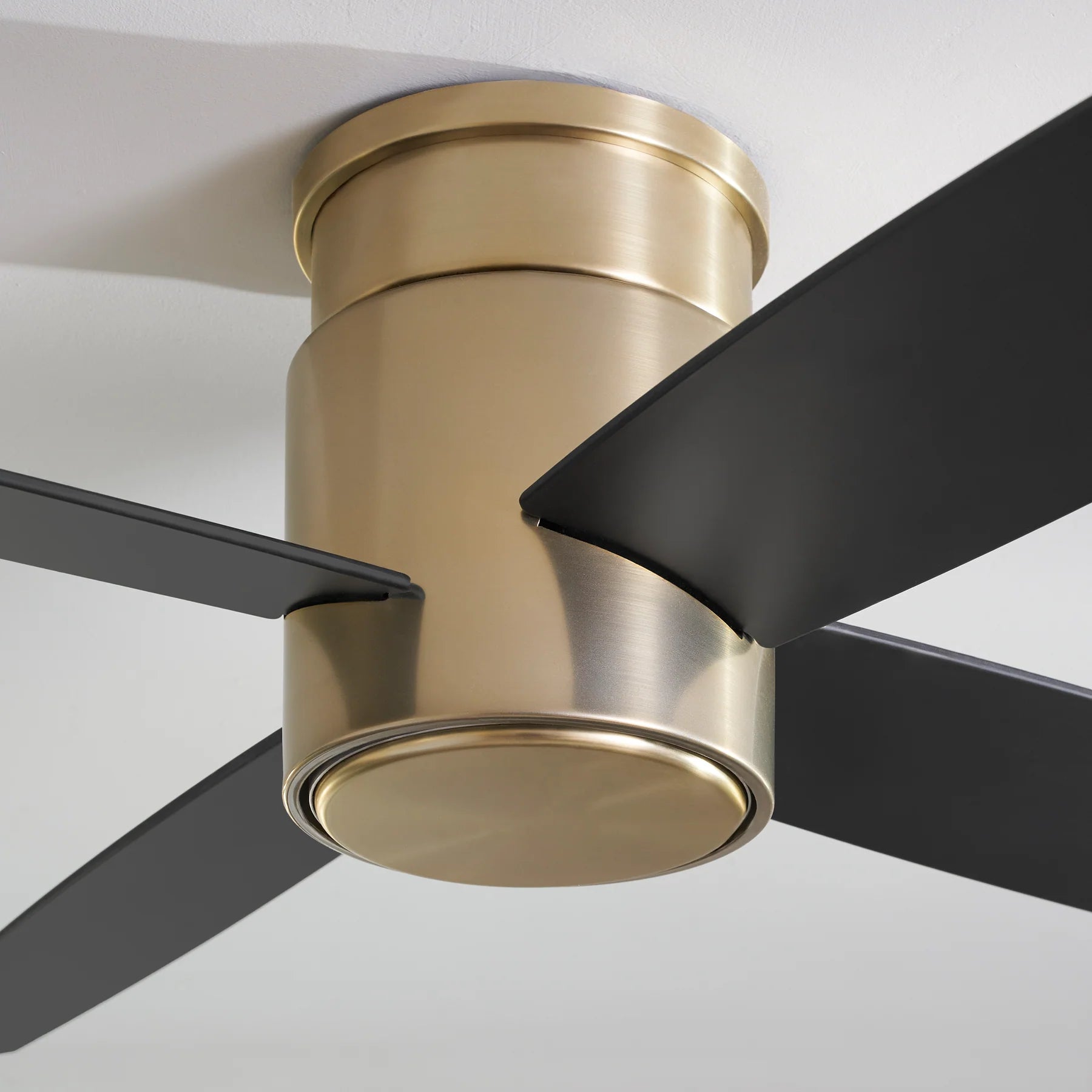 Oxygen Lighting OSLO HUGGER 3-102-40 Low Profile Ceiling Fan, 52 inch - Aged Brass, Black